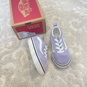 Vans Kids Shoes in Lavender and White